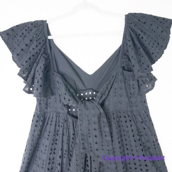 Eloquii Eyelet Dress With Sheer Detail black , size 14 - Picture 8 of 16